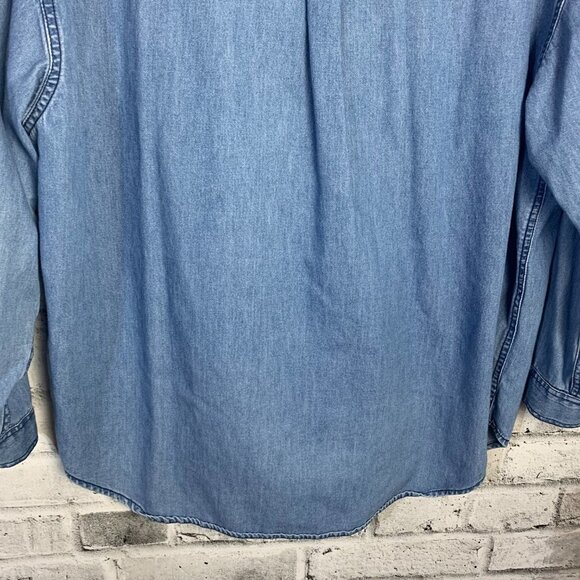 Vintage 90s Embroidered Denim Button Down Cottagecore Shirt - Picture 10 of 16